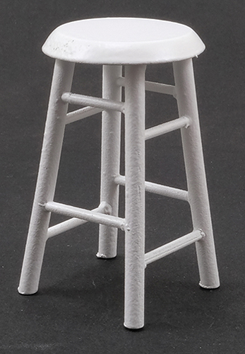 Dollhouse Miniature Bar Stool, White